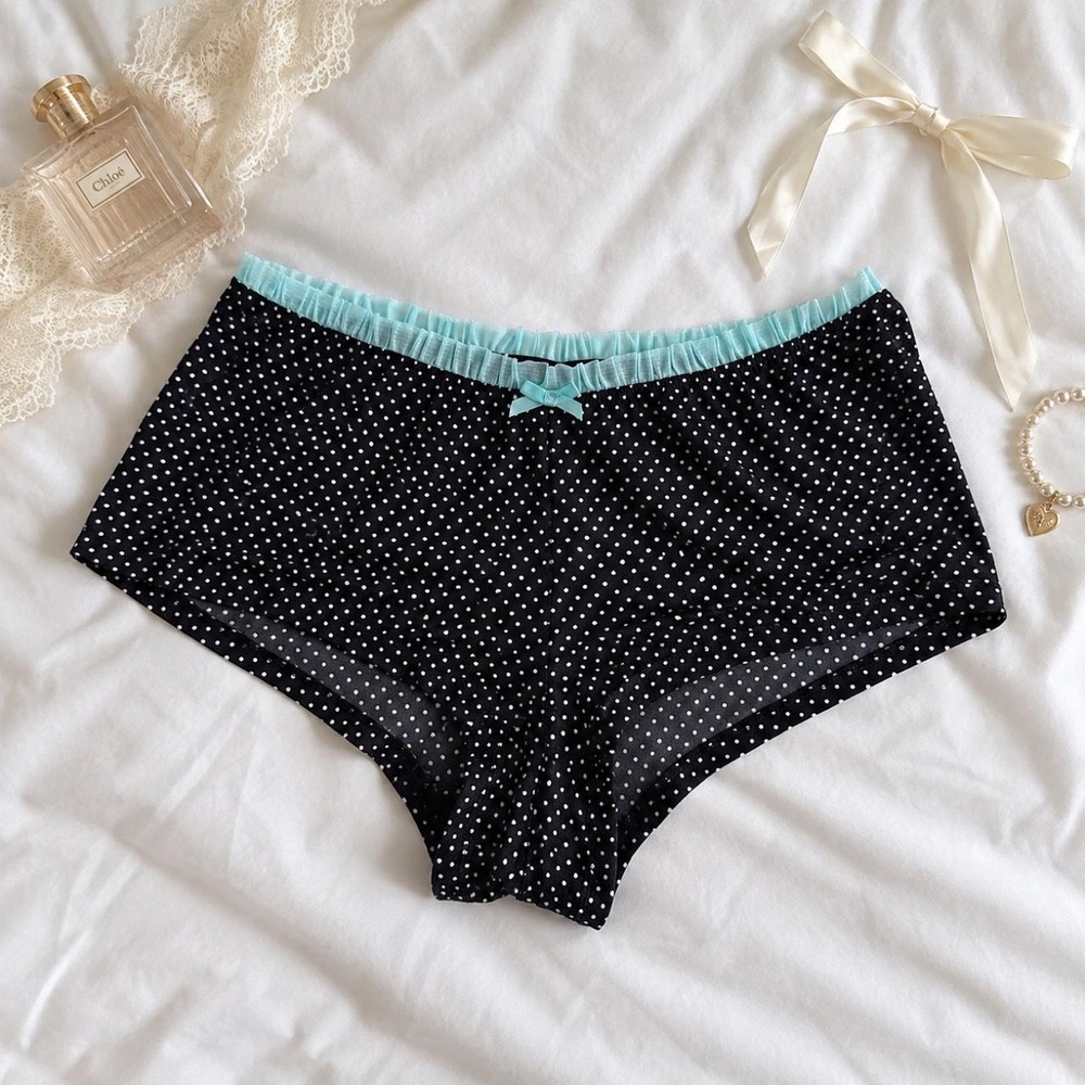 Polka Dot Boy Shorts Modern Cacique size 14 black polka dot boy shorts